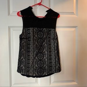 H&M Black Lace Mesh Blouse